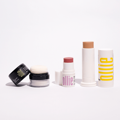 Kit Make Completona Maquiagem prática, proteção solar e controle de oleosidade? É esse kit make completona, com o Bastão Multifuncional Com Cor, Bastão 3 em 1 e Pó Translúcido.
