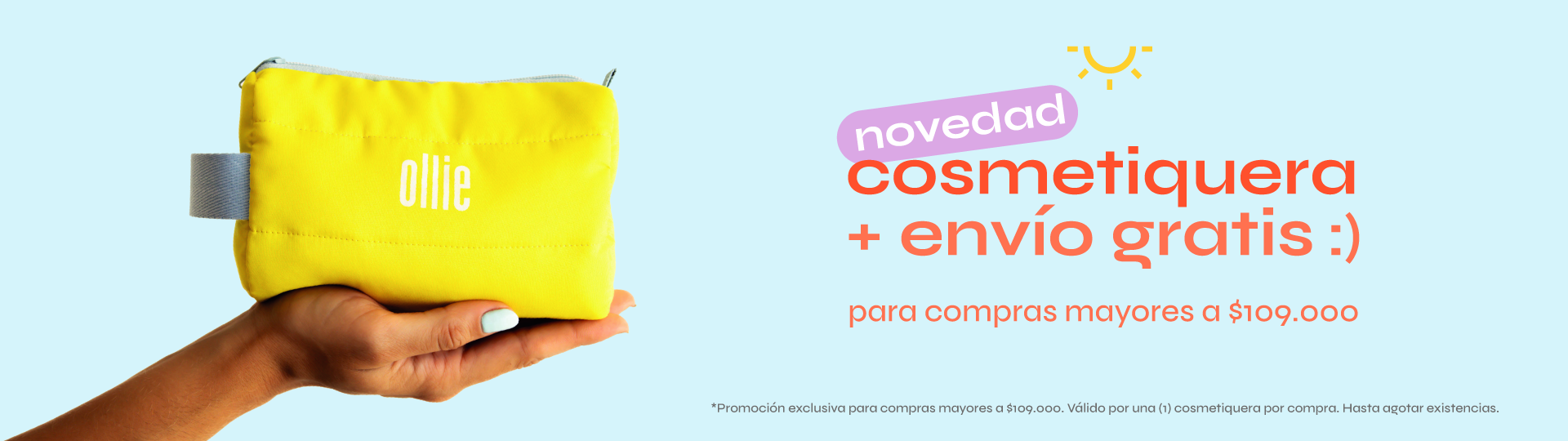 Ollie cosmetiquera para maquillaje y bloqueador solar